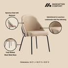 Manhattan Comfort Gracie Modern Vegan Leather Metal Dining Chair in Tan and Black