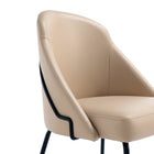 Manhattan Comfort Gracie Modern Vegan Leather Metal Dining Chair in Tan and Black