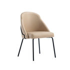 Manhattan Comfort Gracie Modern Vegan Leather Metal Dining Chair in Tan and Black