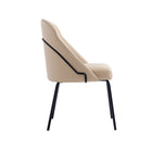 Manhattan Comfort Gracie Modern Vegan Leather Metal Dining Chair in Tan and Black