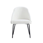 Manhattan Comfort Gracie Modern Vegan Leather Metal Dining Chair in White and Black