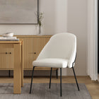 Manhattan Comfort Gracie Modern Vegan Leather Metal Dining Chair in White and Black