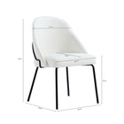 Manhattan Comfort Gracie Modern Vegan Leather Metal Dining Chair in White and Black