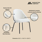 Manhattan Comfort Gracie Modern Vegan Leather Metal Dining Chair in White and Black