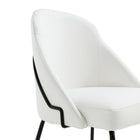 Manhattan Comfort Gracie Modern Vegan Leather Metal Dining Chair in White and Black