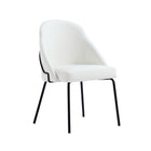 Manhattan Comfort Gracie Modern Vegan Leather Metal Dining Chair in White and Black