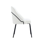 Manhattan Comfort Gracie Modern Vegan Leather Metal Dining Chair in White and Black