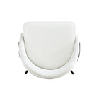 Manhattan Comfort Gracie Modern Vegan Leather Metal Dining Chair in White and Black