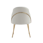 Manhattan Comfort Gracie Modern Vegan Leather Metal Dining Chair in Stone Gray and Gold