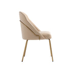 Manhattan Comfort Gracie Modern Vegan Leather Metal Dining Chair in Tan and Gold
