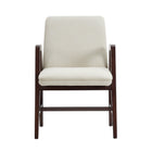 Manhattan Comfort Stella Modern Velvet Wood Armchair in Cream
