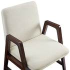 Manhattan Comfort Stella Modern Velvet Wood Armchair in Cream