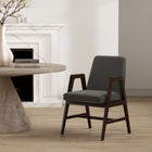 Manhattan Comfort Stella Modern Velvet Wood Armchair in Graphite
