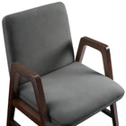 Manhattan Comfort Stella Modern Velvet Wood Armchair in Graphite