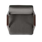 Manhattan Comfort Stella Modern Velvet Wood Armchair in Graphite