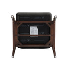 Manhattan Comfort Stella Modern Velvet Wood Armchair in Graphite