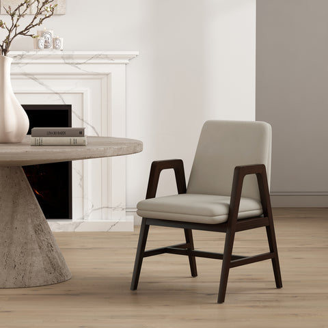 Manhattan Comfort Stella Modern Velvet Wood Armchair in Champagne