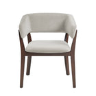 Manhattan Comfort Blake Modern Faux Mohair Wood Armchair in Greige