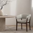 Manhattan Comfort Blake Modern Faux Mohair Wood Armchair in Greige