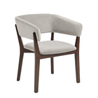 Manhattan Comfort Blake Modern Faux Mohair Wood Armchair in Greige