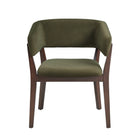 Manhattan Comfort Blake Modern Faux Mohair Wood Armchair in Green