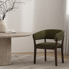 Manhattan Comfort Blake Modern Faux Mohair Wood Armchair in Green