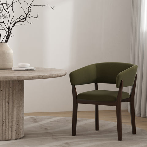 Manhattan Comfort Blake Modern Faux Mohair Wood Armchair in Green