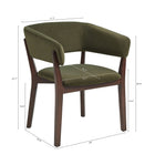 Manhattan Comfort Blake Modern Faux Mohair Wood Armchair in Green