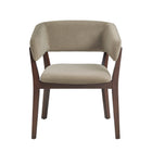 Manhattan Comfort Blake Modern Faux Mohair Wood Armchair in Linen