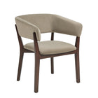 Manhattan Comfort Blake Modern Faux Mohair Wood Armchair in Linen