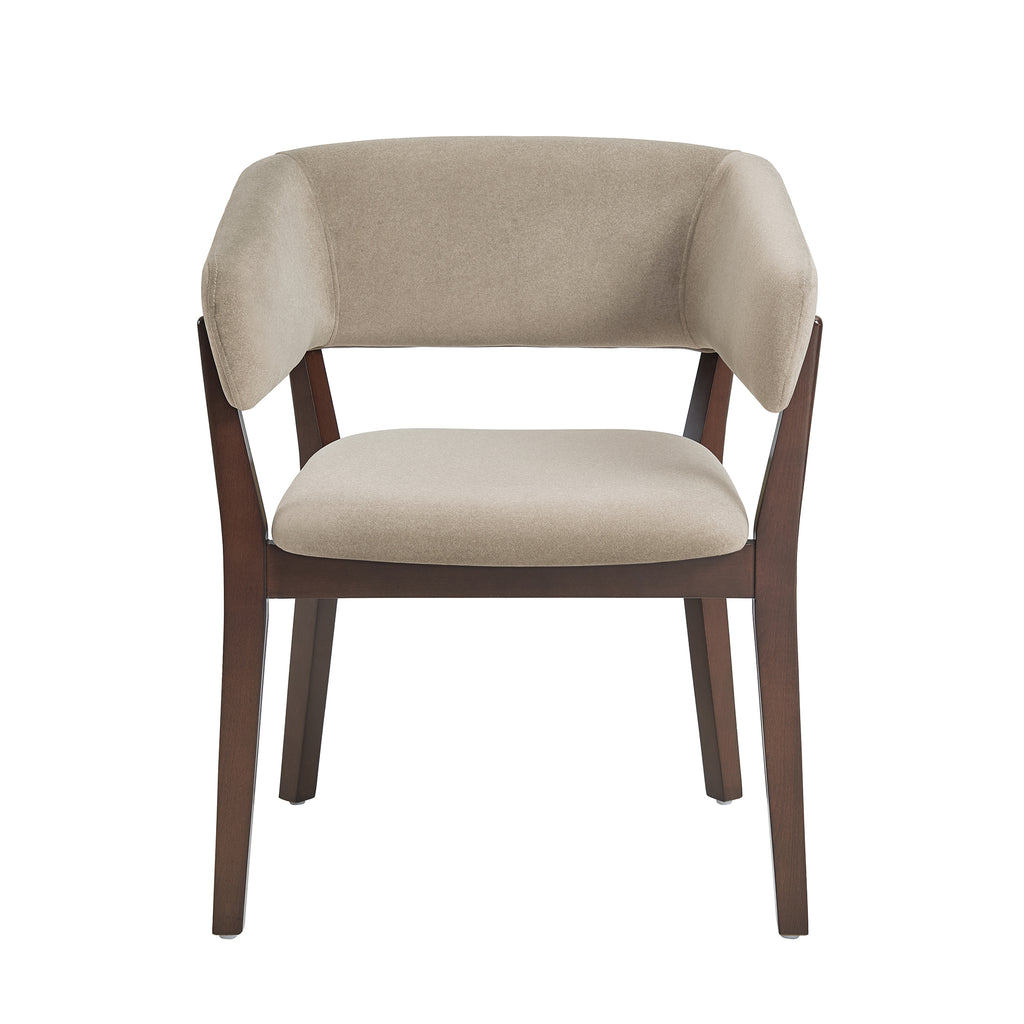 Manhattan Comfort Blake Modern Faux Mohair Wood Armchair in Natural