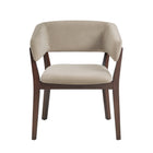 Manhattan Comfort Blake Modern Faux Mohair Wood Armchair in Natural