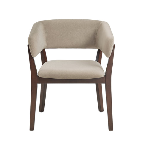 Manhattan Comfort Blake Modern Faux Mohair Wood Armchair in Natural