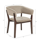 Manhattan Comfort Blake Modern Faux Mohair Wood Armchair in Natural