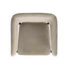 Manhattan Comfort Blake Modern Faux Mohair Wood Armchair in Natural