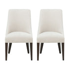 Manhattan Comfort Beever Modern Chenille Wood Dining Chair in Cream - Set of 2