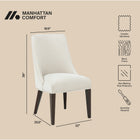 Manhattan Comfort Beever Modern Chenille Wood Dining Chair in Cream - Set of 2