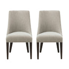 Manhattan Comfort Beever Modern Chenille Wood Dining Chair in Taupe - Set of 2