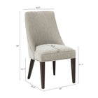 Manhattan Comfort Beever Modern Chenille Wood Dining Chair in Taupe - Set of 2