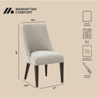 Manhattan Comfort Beever Modern Chenille Wood Dining Chair in Taupe - Set of 2