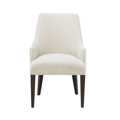 Manhattan Comfort Beever Modern Chenille Wood Armchair in Cream