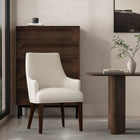 Manhattan Comfort Beever Modern Chenille Wood Armchair in Cream