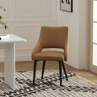 Manhattan Comfort Tremont Modern Vegan Leather Metal Dining Chair in Saddle