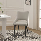 Manhattan Comfort Tremont Modern Vegan Leather Metal Dining Chair in Stone Gray