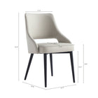 Manhattan Comfort Tremont Modern Vegan Leather Metal Dining Chair in Stone Gray