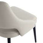 Manhattan Comfort Tremont Modern Vegan Leather Metal Dining Chair in Stone Gray