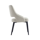 Manhattan Comfort Tremont Modern Vegan Leather Metal Dining Chair in Stone Gray