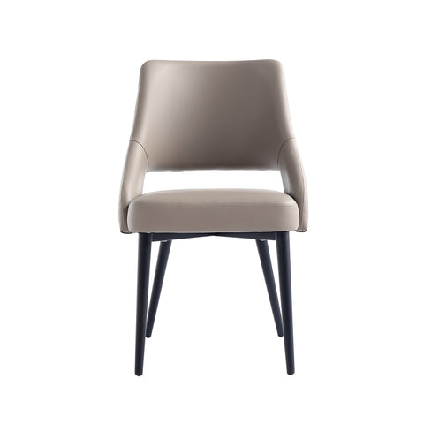 Manhattan Comfort Tremont Modern Vegan Leather Metal Dining Chair in Taupe