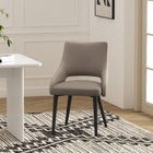 Manhattan Comfort Tremont Modern Vegan Leather Metal Dining Chair in Taupe