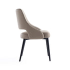 Manhattan Comfort Tremont Modern Vegan Leather Metal Dining Chair in Taupe